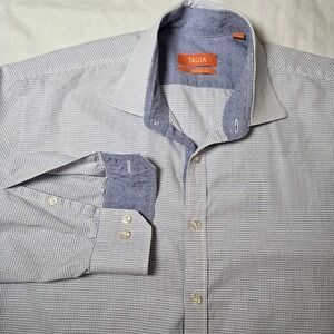 TALLIA ORANGE‎ Slim Fit Check Men's Dress Shirt Long Sleeve Button Down 17|34-35